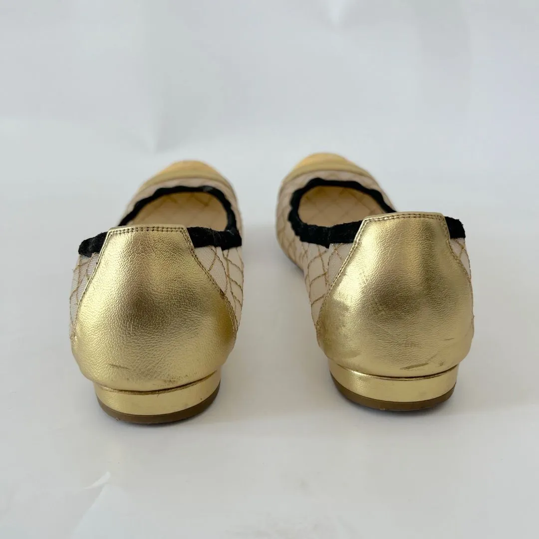 Chanel stretch quilted ballerina flats, 39C