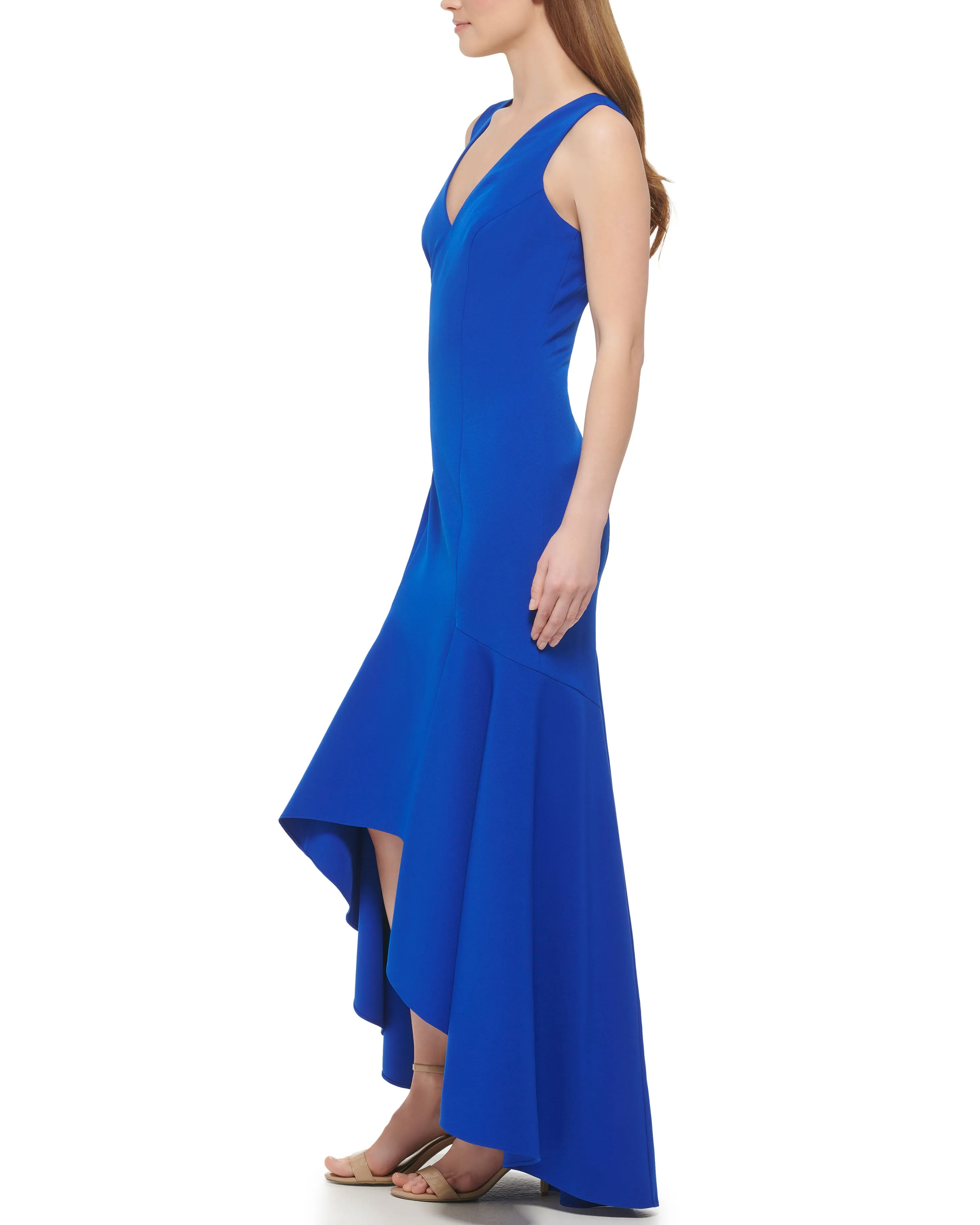 Fluted-Hem Gown