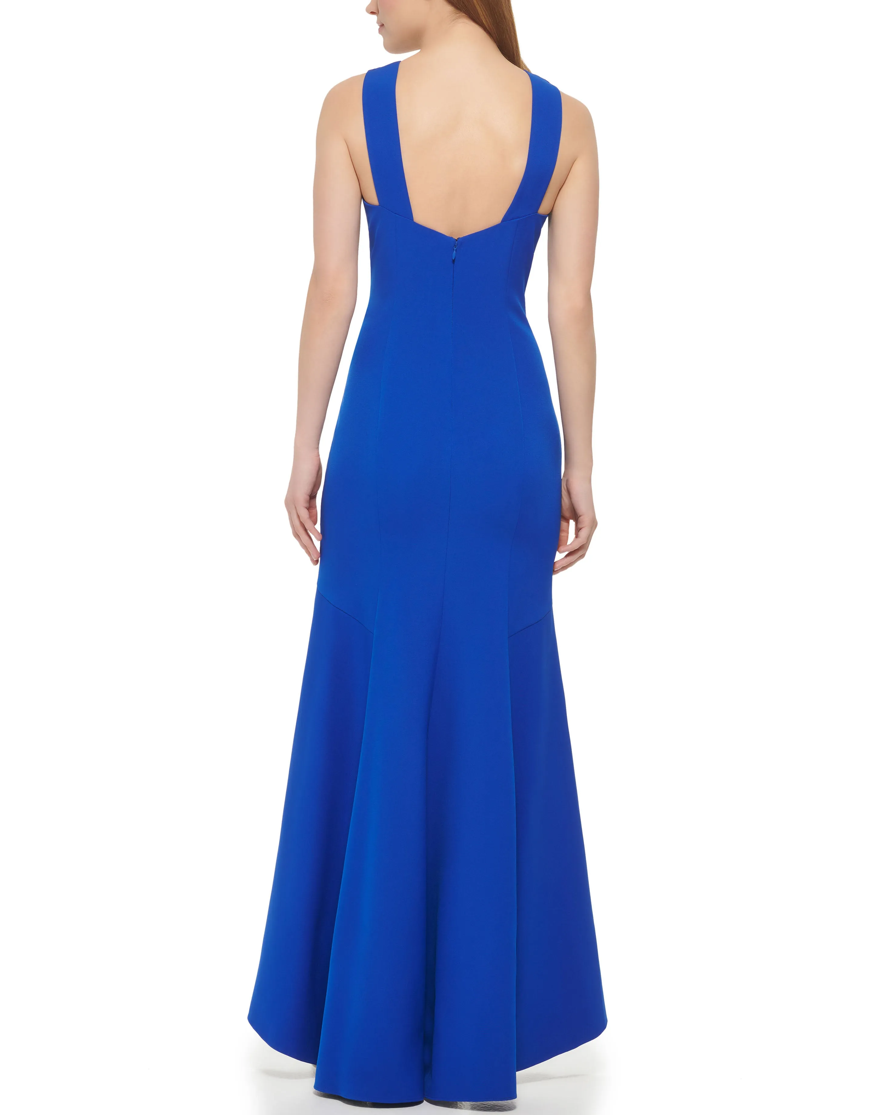Fluted-Hem Gown