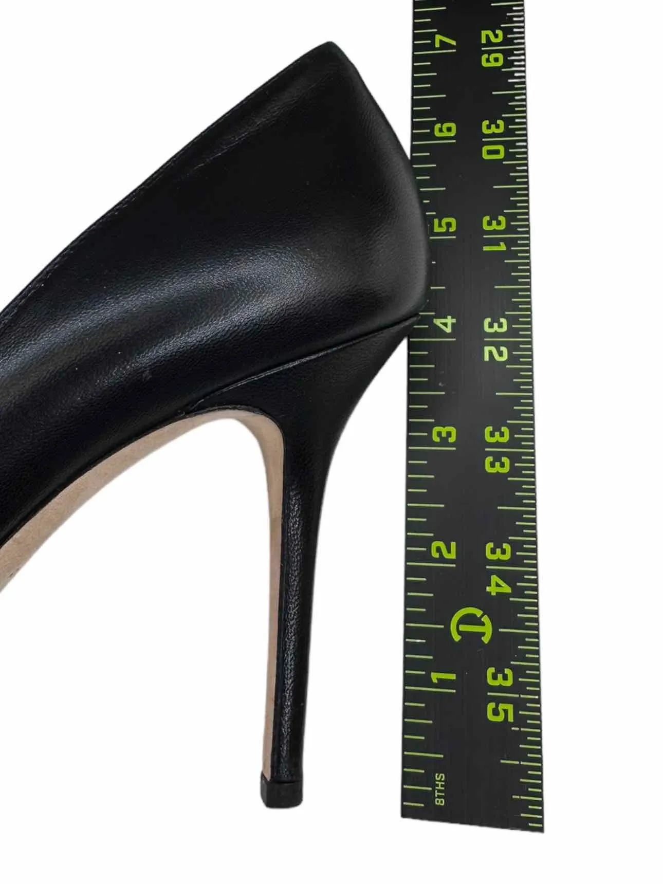 JIMMY CHOO Black Leather DAHLIA Platform Pumps Size 38