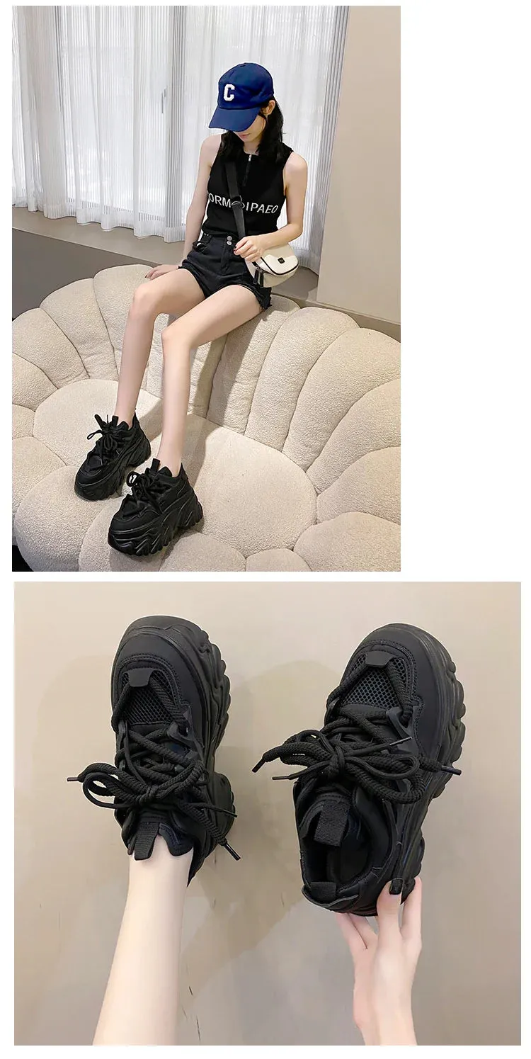 Joskaa 2024 New Platform All Black Sneakers